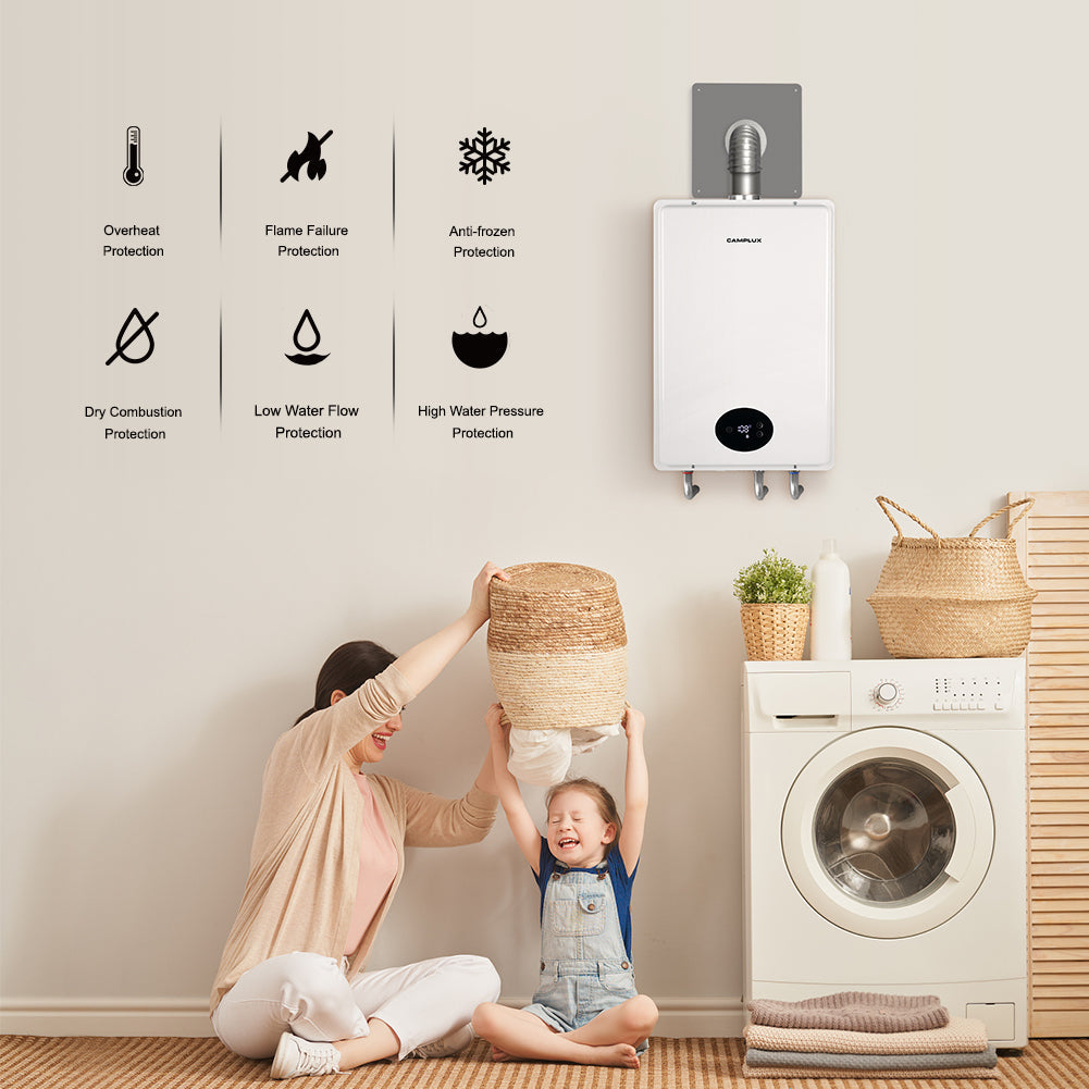 Camplux Tankless Nature Gas Residential Water Heater - 6.86 GPM White