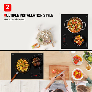 Gasland Chef 21'' Ceramic Cooktop Mechanical Knob Control - Black