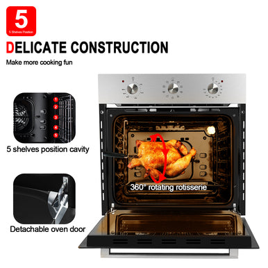 Gasland Chef 24'' Built-In Electric Single Wall Oven - 9 Functions