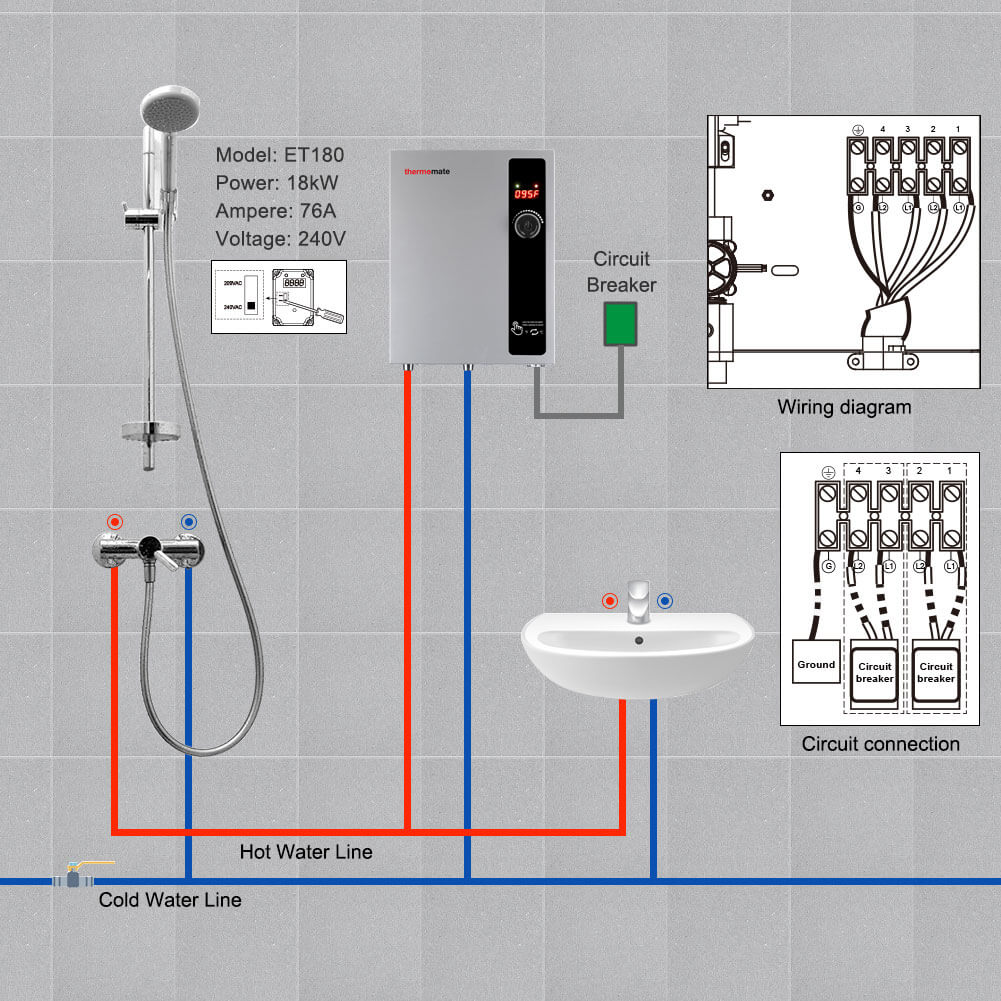 Thermomate Tankless Electric Water Heater - 240V/18kW