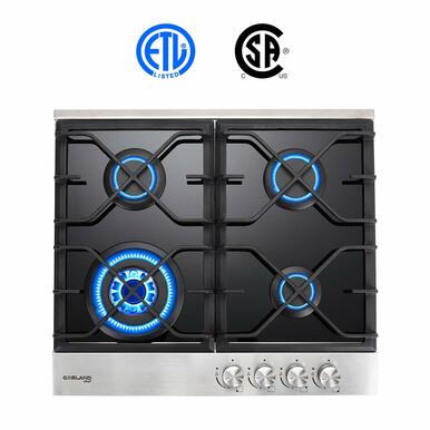 Gasland Chef 24'' Convertible Gas Cooktop - Black Tempered Glass