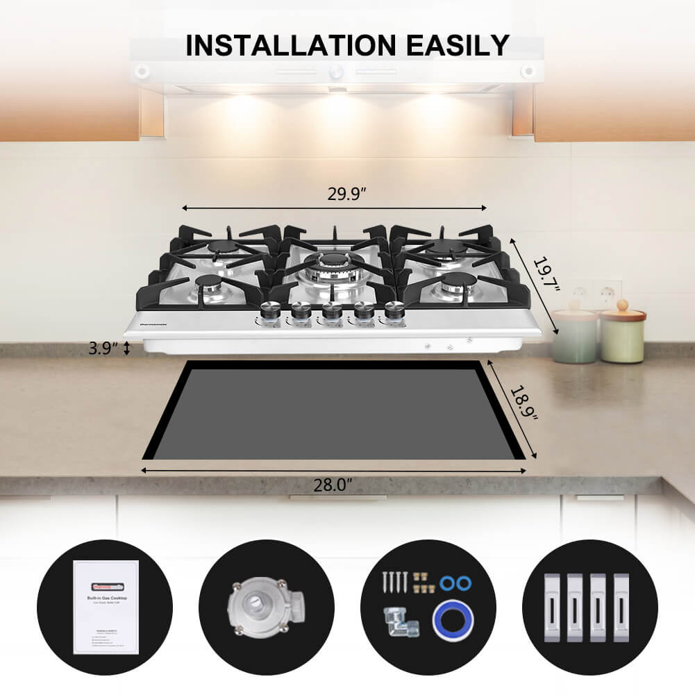 Thermomate 30'' Built-In Gas Cooktop w/ 5 Burners