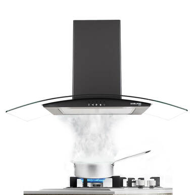 Gasland Chef 36'' Wall Mount Vent Hood w/ Tempered Glass - Black