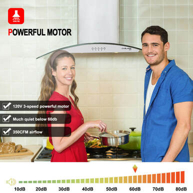 Gasland Chef 36'' Wall Mount Vent Hood w/ Tempered Glass