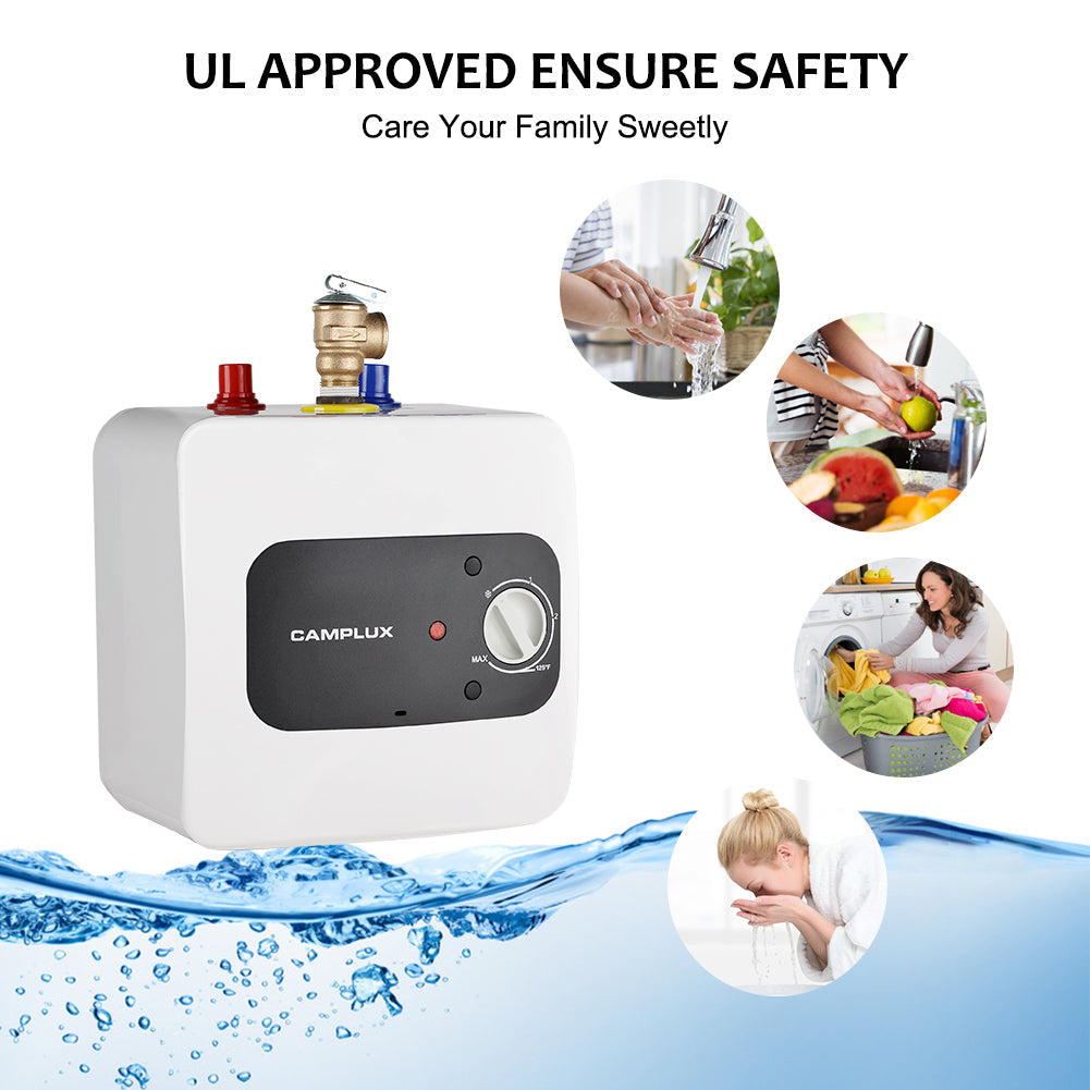 Camplux Mini Tank Electric Water Heater - 1.3 Gallon