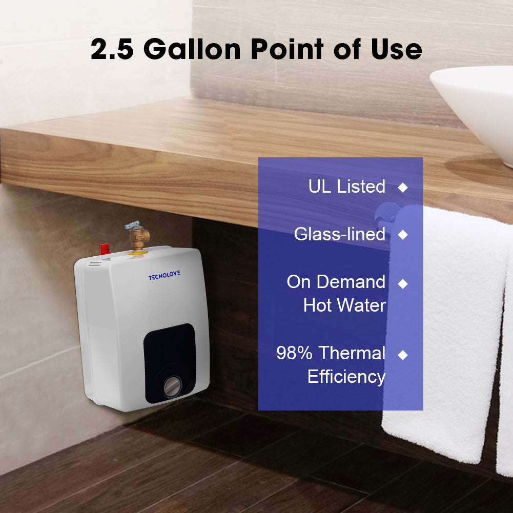 Tecnolove Electric Hot Water Heater - 2.5 Gallon