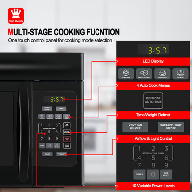 Gasland Chef 30'' Over-the-Range Microwave Oven - Black