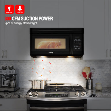 Gasland Chef 30'' Over-the-Range Microwave Oven - Black