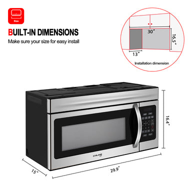 Gasland Chef 30'' Over-the-Range Microwave Oven - Silvery