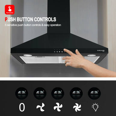 Gasland Chef 30'' Wall Mount Range Hood - Push Button Control