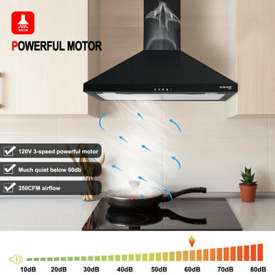 Gasland Chef 30'' Wall Mount Range Hood - Push Button Control