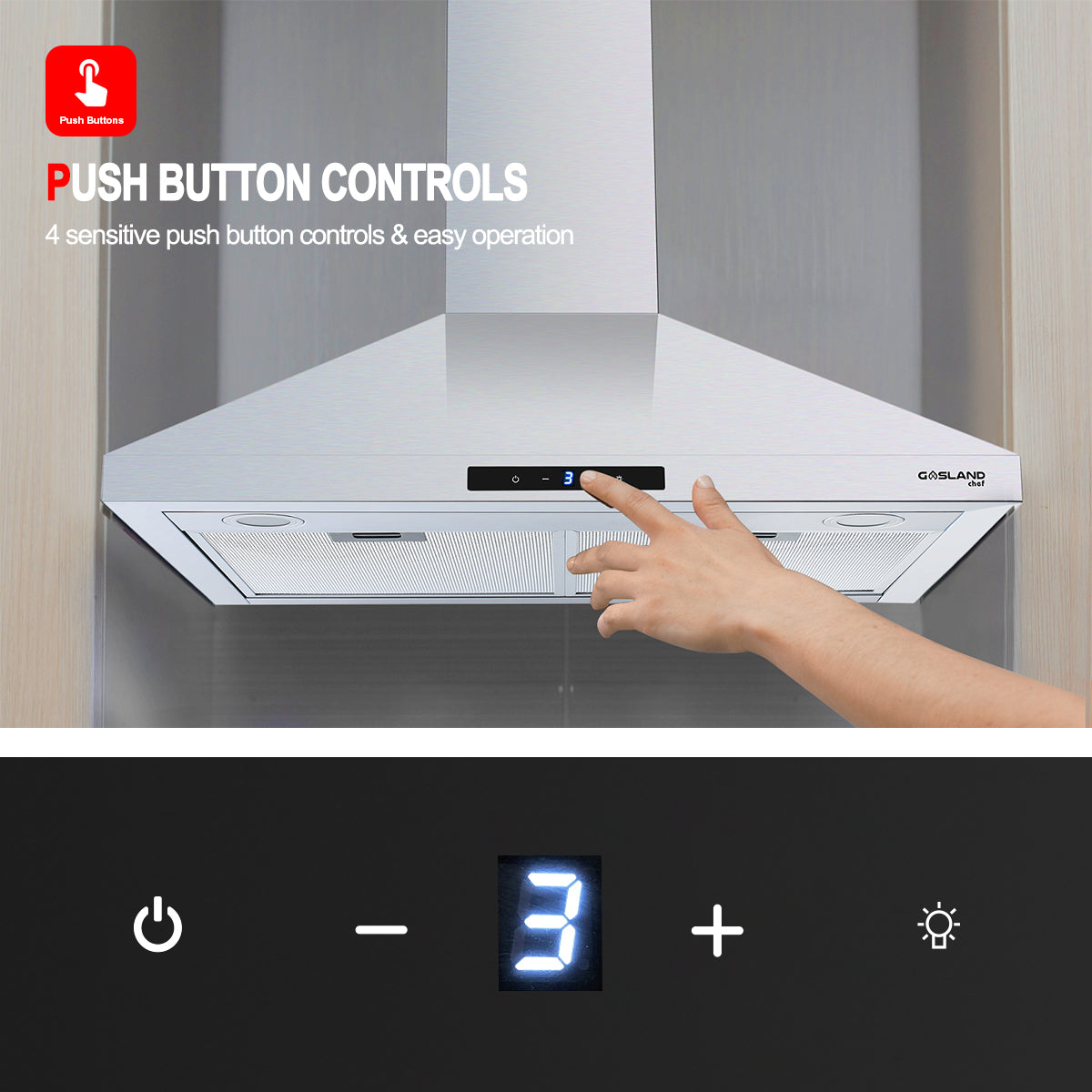 Gasland Chef 30'' Wall Mount Kitchen Hood - Ducted/Ductless