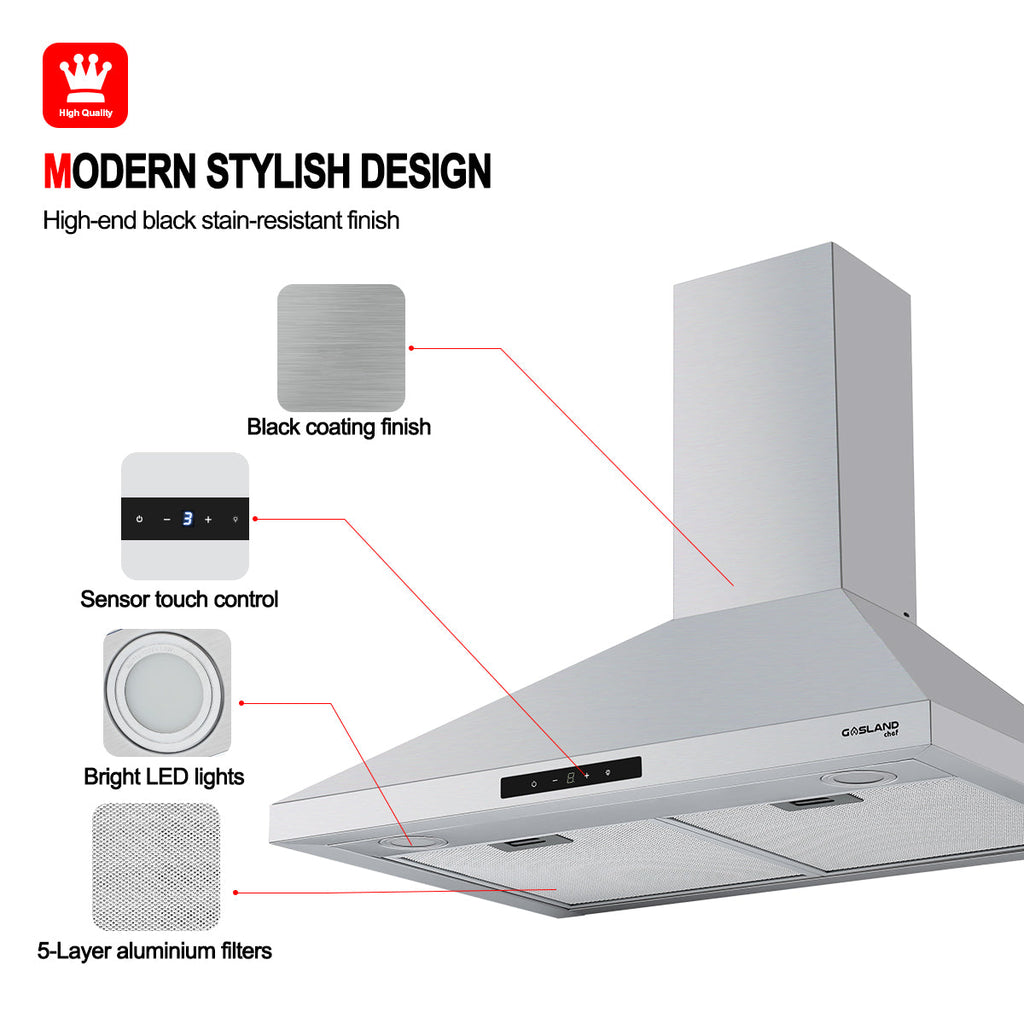 Gasland Chef 30'' Wall Mount Kitchen Hood - Ducted/Ductless