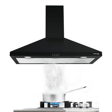 Gasland Chef 36 Wall Mount Range Hood - Push Button Control - Black