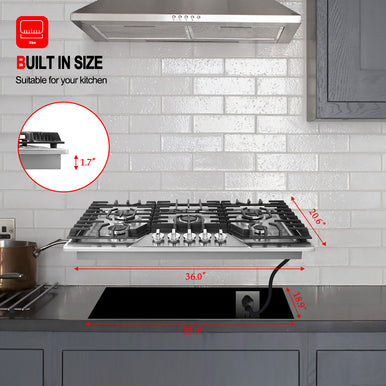 Gasland Chef 36'' Gas Cooktop w/ Thermocouple Protection
