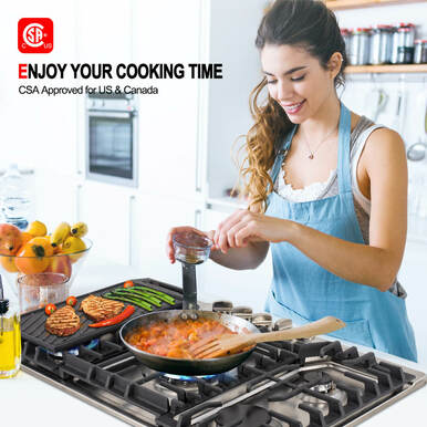 Gasland Chef 30'' Gas Cooktop w/ Reversible Cast Iron Grill/Griddle