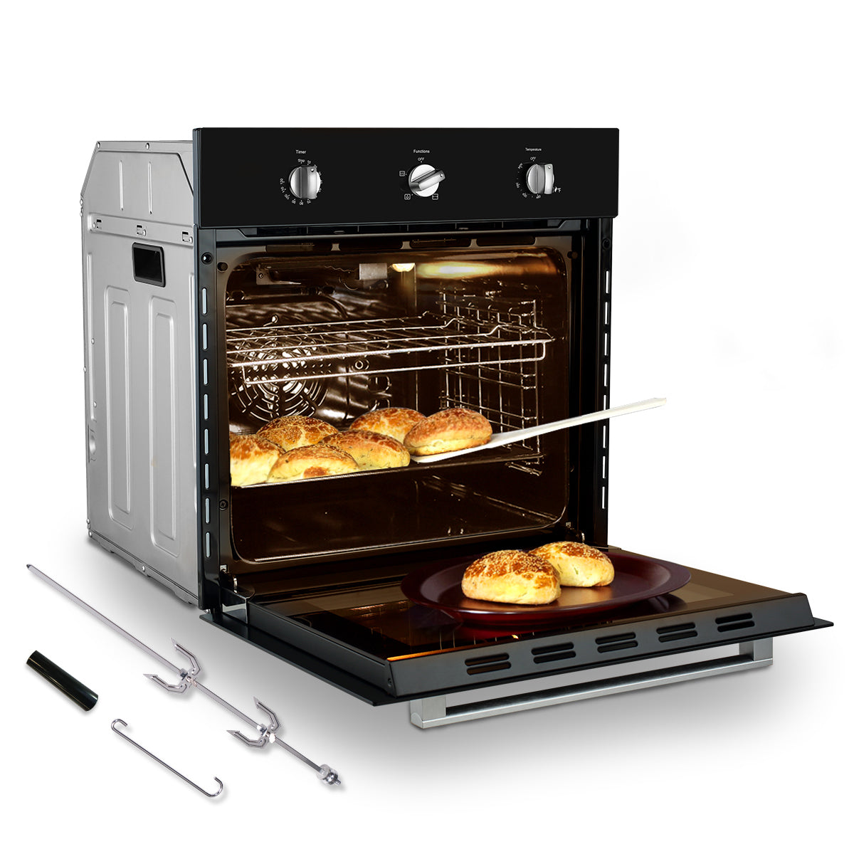 Gasland Chef 24'' Built-In Natural Single Wall Gas Oven - Black
