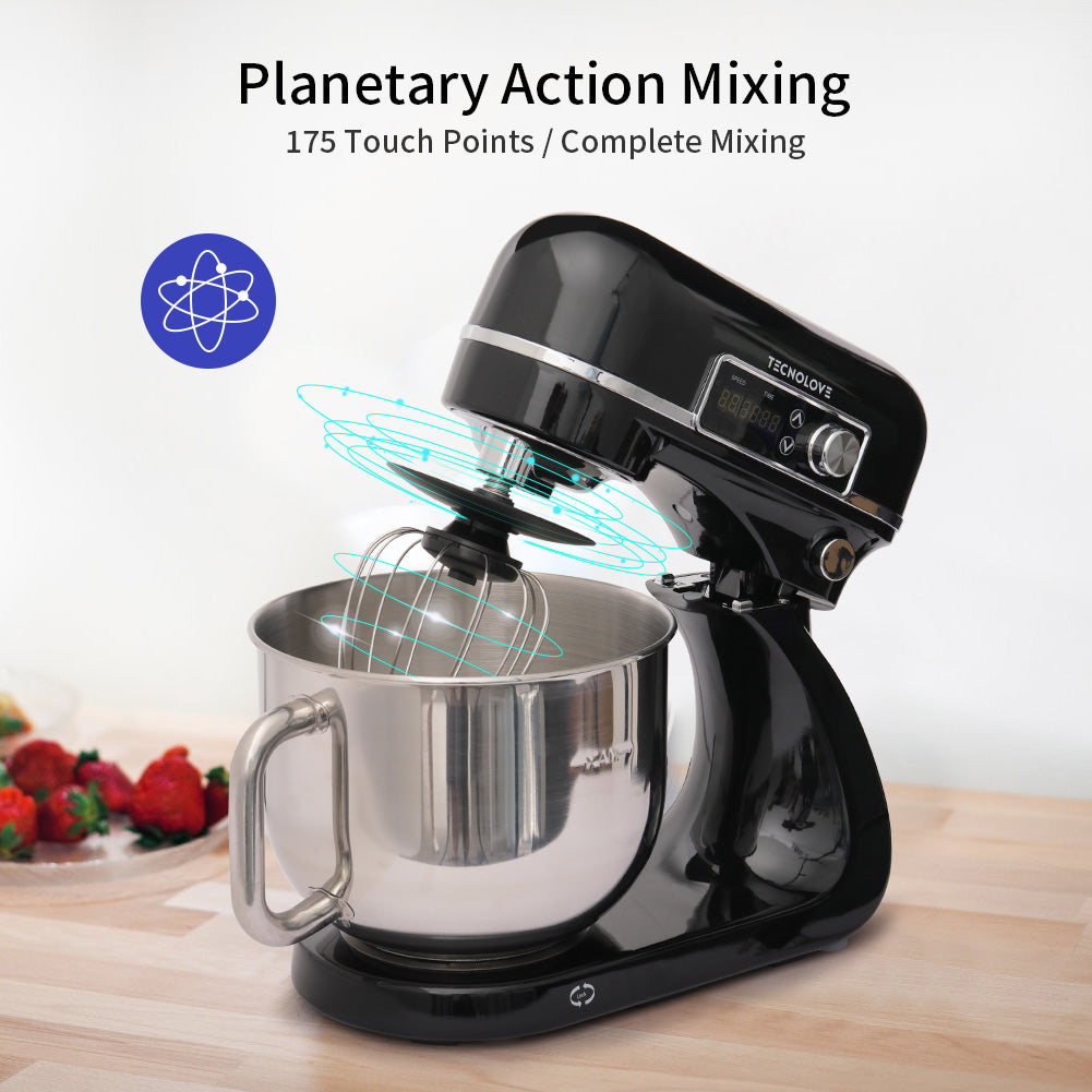 Tecnolove 6-Quart 12-Speed Stand Mixer - All Metal with Mixing Bowl