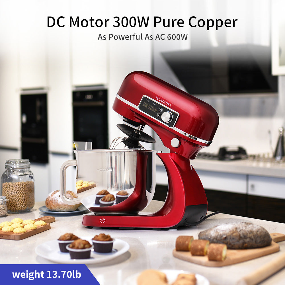 Tecnolove 6-Quart 12-Speed Stand Mixer - All Metal with Mixing Bowl