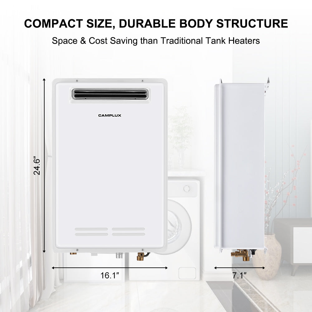 Camplux Natural Gas Tankless Water Heater - 6.86 GPM