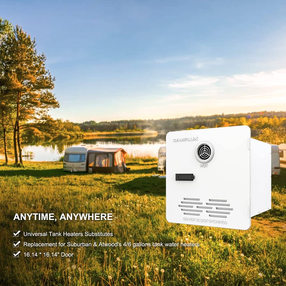 Camplux 2.64 GPM RV Tankless Hot Water Heaters w/ Door & Remote Control