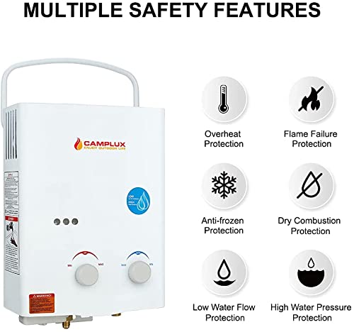 Camplux White 1.32 GPM Outdoor Tankless Gas Water Heaters w/ 1.2 GPM Water Pump