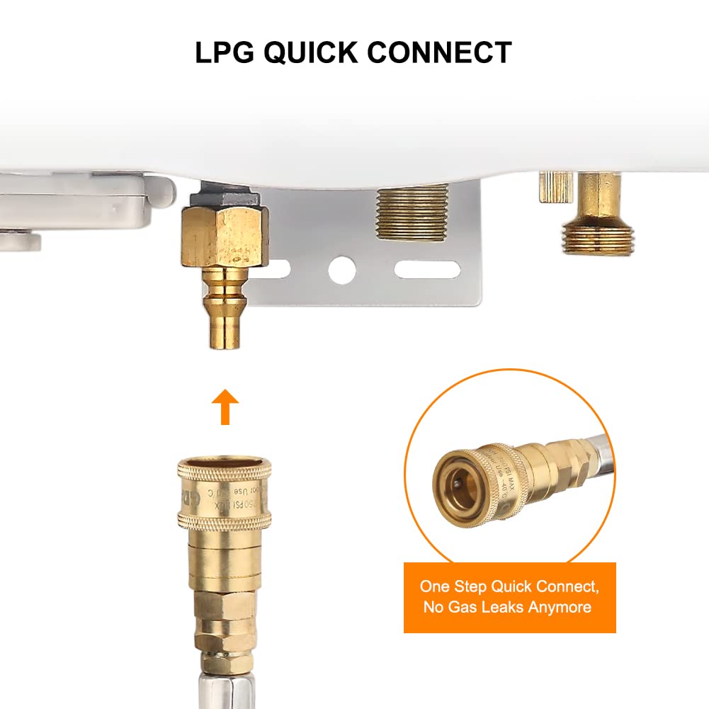 Camplux White 1.32 GPM Outdoor Tankless Gas Water Heaters w/ Freestanding Stand and Carry Bag