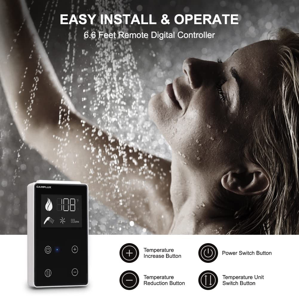 Camplux 2.64 GPM RV Tankless Hot Water Heaters w/ Door & Remote Control