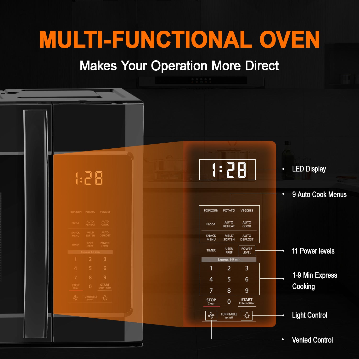 Gasland Chef 30'' Over-the-Range Microwave Oven - Black