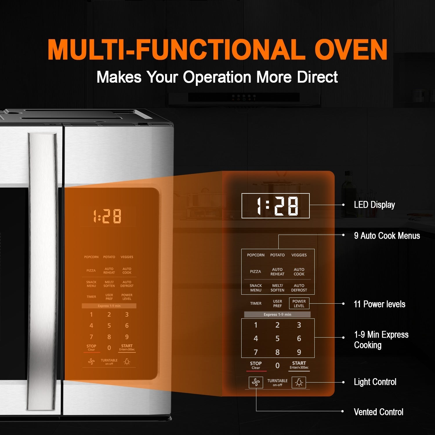 Gasland Chef 30'' Over-the-Range Microwave Oven - Silver