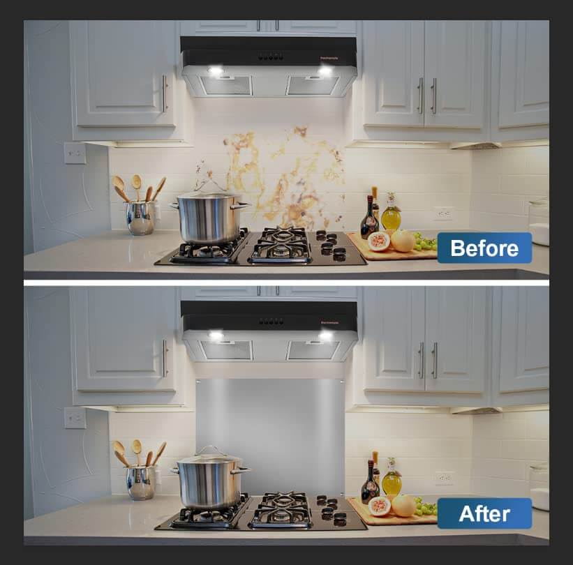 Thermomate 24*30'' Stainless Steel Backsplash For Range Hood