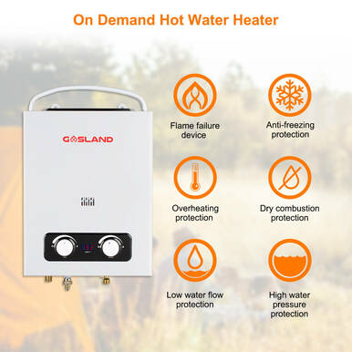 Gasland Outdoor Propane Tankless Water Heater - 1.5GPM 6L - White