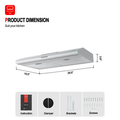 Gasland Chef 30'' Slim Ducted Kitchen Vent Hood w/ LED Light