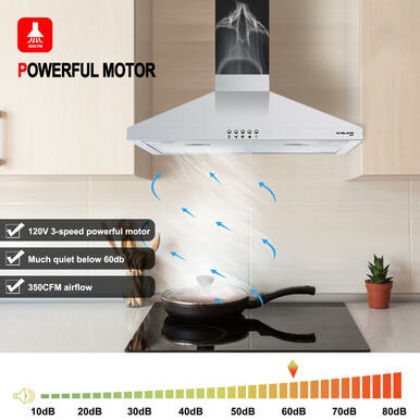 Gasland Chef 30'' Wall Mount Range Hood - Push Button Control